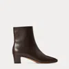 Polo Ralph Lauren Brylee Burnished Calfskin Bootie In Luggage Brown