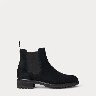 Ralph Lauren Bryson Suede Chelsea Boot In Black