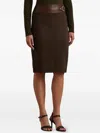 Ralph Lauren Buckle-detail Pencil Skirt In Brown