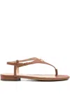 Ralph Lauren Buckle-fastening Leather Sandals In Brown