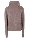 Ralph Lauren Buckle Halterneck Sweater In Multi