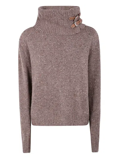 Ralph Lauren Buckle Halterneck Sweater In Multi