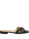 Ralph Lauren Buckle-strap Leather Sandals In Black