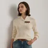 Ralph Lauren Buckle-trim Cotton-blend Sweater In Neutral