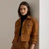 Ralph Lauren Buckle-trim Serge Cropped Jacket In Brown
