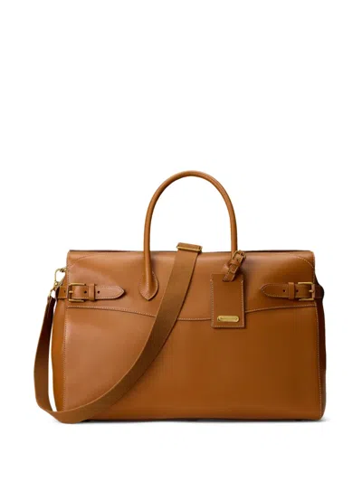 Ralph Lauren Buckled Bedford Calfskin Duffel In Brown