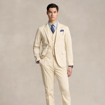 Ralph Lauren Buckled Chino Suit Trouser In Full Cream