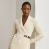 Ralph Lauren Buckled Cotton Sweater In Mascarpone Cream