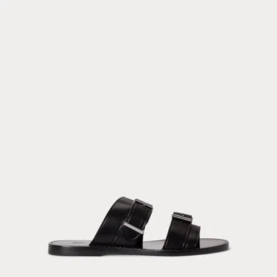 Polo Ralph Lauren Ralph Lauren Buckled-strap Leather Sandal In Black