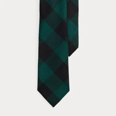 Ralph Lauren Buffalo Check Wool Tie In Green
