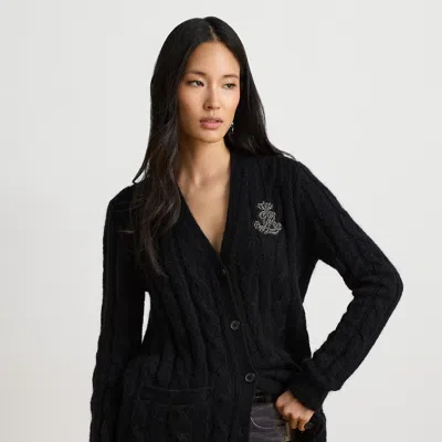Ralph Lauren Bullion Cable-knit Cardigan In Black