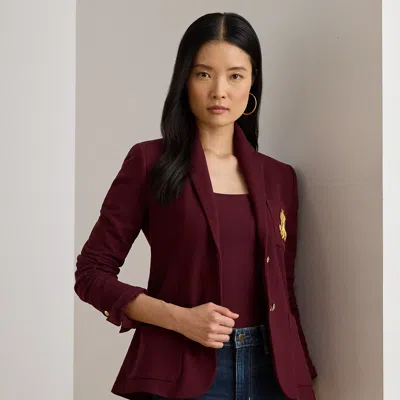 Ralph Lauren Bullion Jacquard Blazer In Dark Garnet
