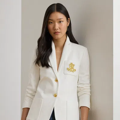 Ralph Lauren Bullion Jacquard Blazer In White In Neutral