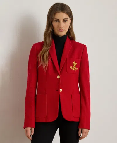 Ralph Lauren Bullion Jacquard Blazer In Red