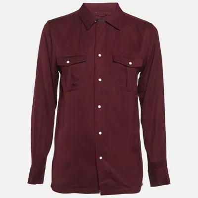 Pre-owned Ralph Lauren Burgundy Cotton Long Sleeve Shirt S