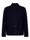 RALPH LAUREN BURNHAM WORKWEAR-STYLE NAVY BLUE WOOL JACKET