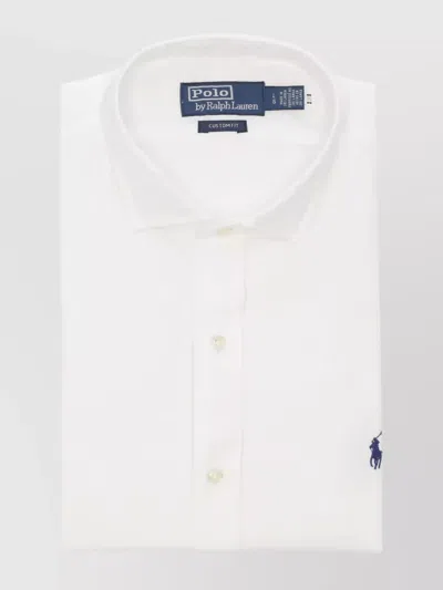 Ralph Lauren Button-down Collar Cotton Shirt With Long Sleeves In White