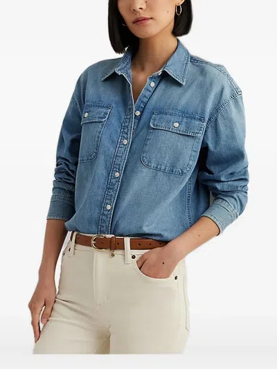 Ralph Lauren Button-down Denim Shirt In Blue