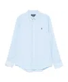 Ralph Lauren Light Blue Logo Linen Shirt In Blue