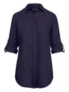 Ralph Lauren Button-fastening Linen Shirt In Blue