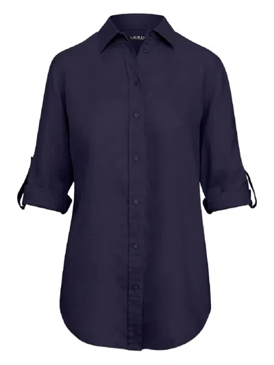 Ralph Lauren Button-fastening Linen Shirt In Blue