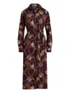 Ralph Lauren Button Fastening Shirt Midi Dress In Purple