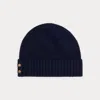 Ralph Lauren Button-trim Knit Beanie In Blue