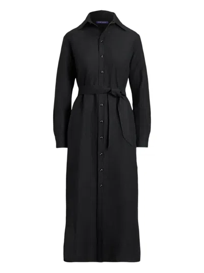 Ralph Lauren Button-up Shirt Dress In Black