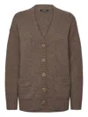 Ralph Lauren Buttoned Cardigan In Brown