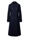 Ralph Lauren Navy Blue Double-breasted Coat In Blue