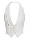 Ralph Lauren Buttoned Collar Waistcoat In White