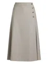 Ralph Lauren Buttoned Midi Skirt In Gray