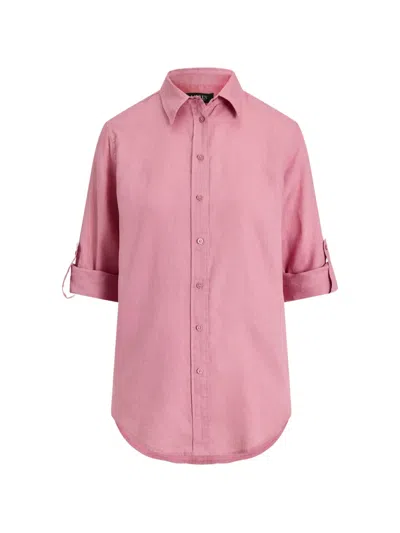 Ralph Lauren Buttoned Roll-up Shirt In Pink