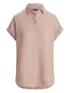 Ralph Lauren Relaxed Fit Linen Short-sleeve Shirt In Sunrise Blush