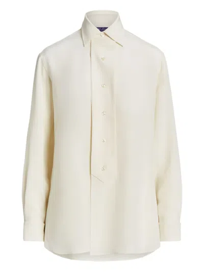 Ralph Lauren Buttoned Silk Top In White
