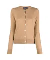 Ralph Lauren Buttoned-up Cashmere Cardigan In Camel