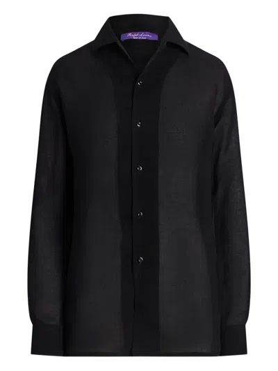 Ralph Lauren Buttoned-up Long-sleeve Shirt In Black