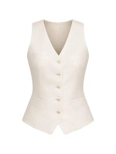Ralph Lauren Buttoned V-neck Waistcoat In White