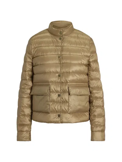 Ralph Lauren Button-up Quilted Jacket In Brown