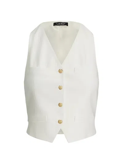 Ralph Lauren Button-up Sleeveless Waistcoat In White