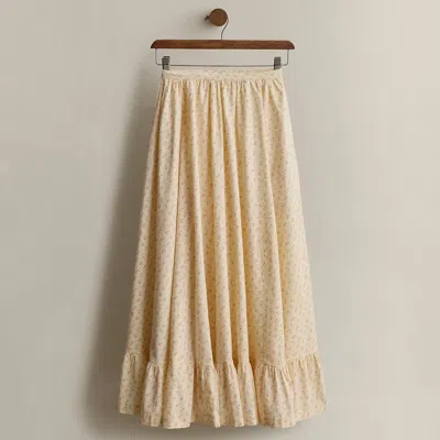 Ralph Lauren C. 1978 Floral A-line Skirt In Neutral