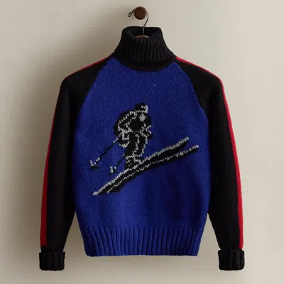 Ralph Lauren C. 1980s Intarsia Turtleneck In Blue