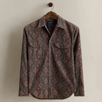 Ralph Lauren C. 1980s Paisley Cotton Shirt In Brown
