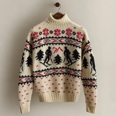 Ralph Lauren C. 1980s Patterned Turtleneck In Multi