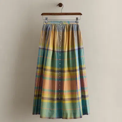 Ralph Lauren C. 1985 Plaid Cotton Skirt In Multi