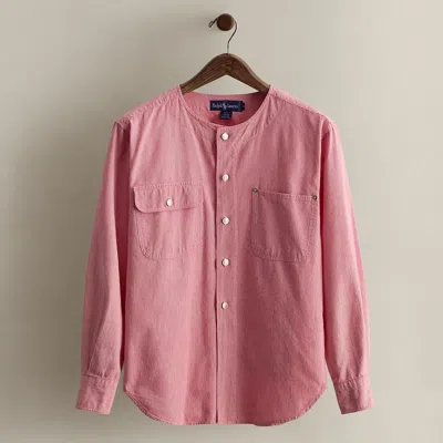 Ralph Lauren C. 1985 Striped Cotton Shirt In Pink