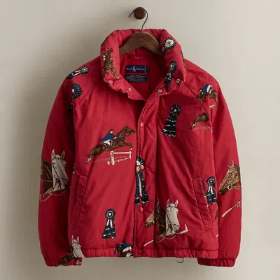 Ralph Lauren C. 1989 Print Down Coat In Brown