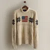 Ralph Lauren C. 1990 Flag Sweater In White