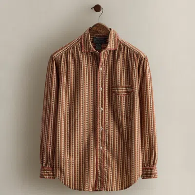 Ralph Lauren C. 1990 Pattern Cotton Shirt In Brown