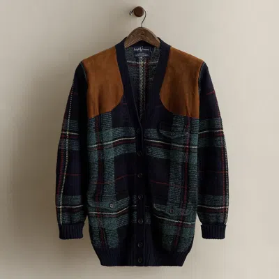 Ralph Lauren C. 1990 Plaid Wool Cardigan In Multi